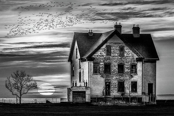 Wall Art featuring the photograph Last Light At Officers Row #1 by Susan Candelario