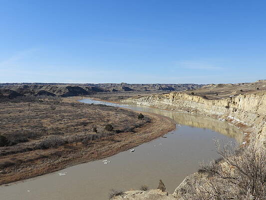 Sky Photograph - Little Missouri River From Wind Canyon #1 by Amanda R Wright