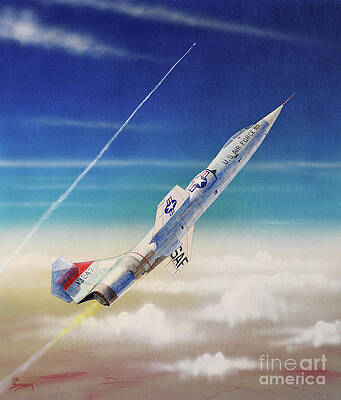 Airplane Painting - Lockheed F-104 Starfighter #2 by Steve Ferguson