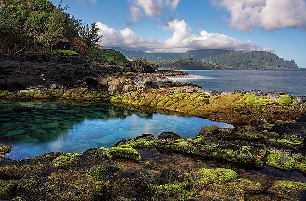 Hawaii Wall Art featuring the photograph Long Exposure Image Of The Pool Known As Queens Bath On North Sh #1 by Steven Heap