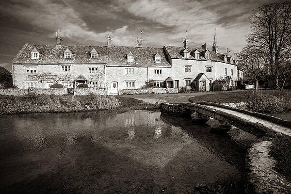 Scenic Photograph - Lower Slaughter, Riverside Cotswold Cottages #1 by Seeables Visual Arts