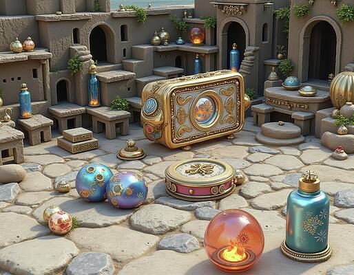 Whimsical Digital Art - 1 Magical Toy Shop by Eris And AI