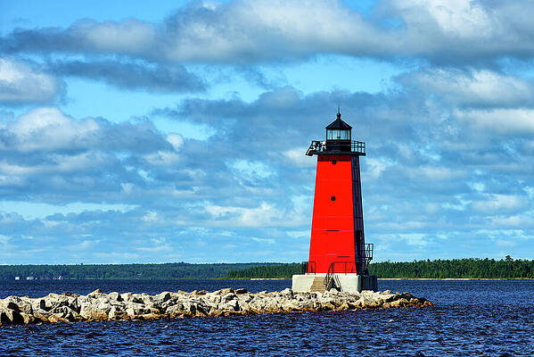 Summer Photograph - Manistique East Breakwater Light #1 by Michael Collins