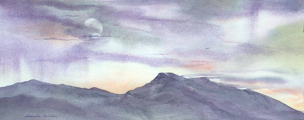 Wall Art featuring the painting Mansfield Moon by Amanda Amend