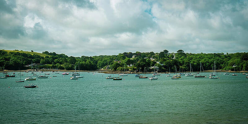 Serene Coastal Landscape with Boats Wall Art