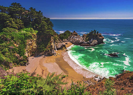 Mountain Photograph - McWay Falls Cove - Big Sur, California #1 by Abbie Warnock