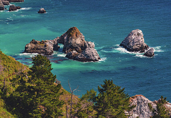 California Wall Art featuring the photograph McWay Rocks, Big Sur, California #1 by Abbie Warnock