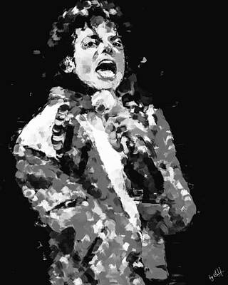 Black And White Digital Art - Michael Jackson, The Best Performer In Black And White by Gradify Creations