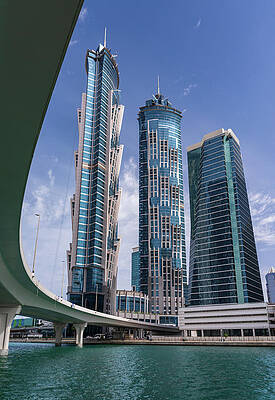 Modern Wall Art featuring the photograph Modern Apartments Of Dubai Business Bay Along The Canal #1 by Steven Heap