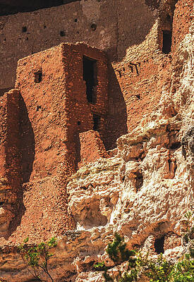 Wall Art featuring the photograph Montezuma Castle Side Window, Arizona - Vertical #1 by Abbie Warnock