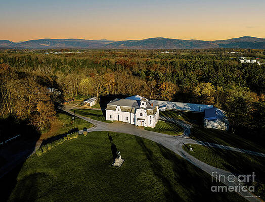 Sunset Photograph - Aerial View Of The Morgan Horse Farm Weybridge Vermont #1 by Eric Killorin