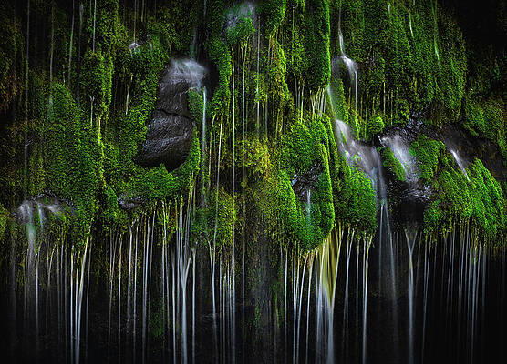 Moody Photograph - Mossbrae Falls Close Up, California #1 by Abbie Warnock
