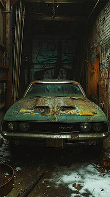 Architecture Wall Art featuring the photograph Muscle Car Barn Find Dodge #1 by Printed View