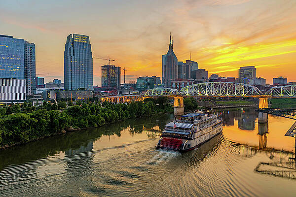 Color Image Wall Art featuring the photograph Nashville Sunset #1 by Michael Warren