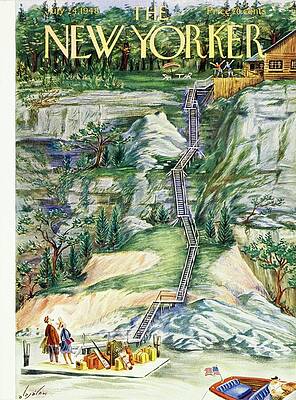 Cabin Painting - New Yorker July 24 1948 by Constantin Alajalov