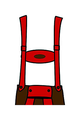 Tradition Wall Art featuring the digital art Oktoberfest Lederhosen #1 by Flippin Sweet Gear