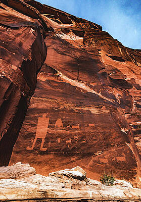 Alien Photograph - Owl Panel With Sky, Moab, Utah - Vertical #1 by Abbie Warnock