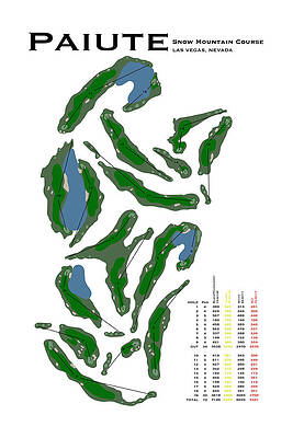 Nevada Wall Art featuring the digital art Paiute - Snow Mountain Course #1 by Flop Shot Studio