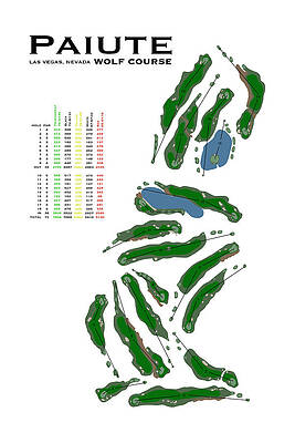Nevada Wall Art featuring the digital art Paiute - Wolf Course #1 by Flop Shot Studio