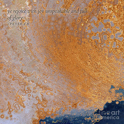 Wall Art featuring the painting 1 Peter 1 8 Square Christian Art, Joy Unspeakable by Mark Lawrence