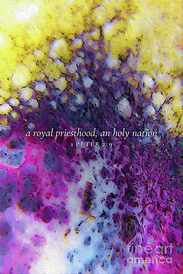 Wall Art featuring the painting 1 Peter 2 9 Bible Verse Wall Art, A Royal Priesthood by Mark Lawrence