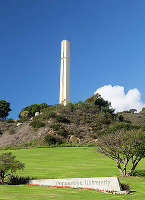 Modern Wall Art featuring the photograph Phillips Theme Tower At Pepperdine University #1 by Steven Heap