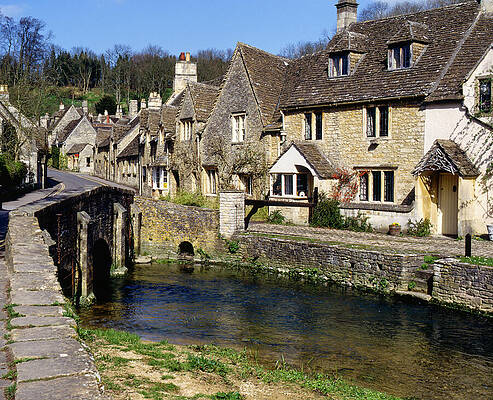 Colour Photograph - Picturesque Cotswolds - Castle Combe #1 by Seeables Visual Arts