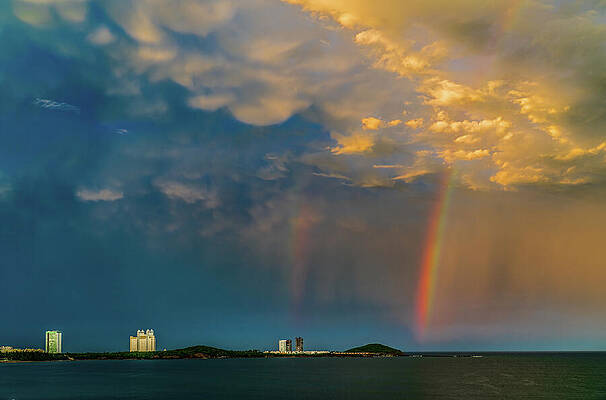 Sunrise Wall Art featuring the photograph Rainbow Sunrise Mazatlan Mexico #1 by Tommy Farnsworth