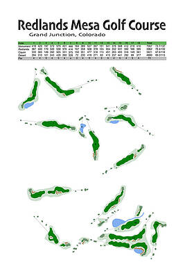 Golf Wall Art featuring the digital art Redlands Mesa Golf Course #1 by Flop Shot Studio