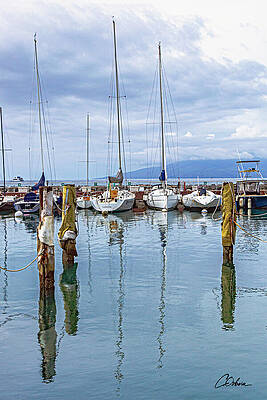 Reflection Wall Art featuring the photograph Sailboats At Rest #1 by Charlie Osborn
