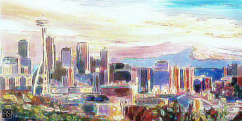 Modern Wall Art featuring the painting Seattle, Washington  #1 by Rafael Salazar