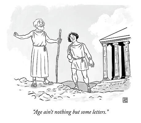 Ancient Philosophers Sharing Humor Drawing