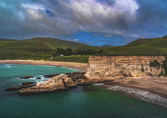 Wall Art featuring the photograph Spooners Cove And Hills, California #1 by Abbie Warnock