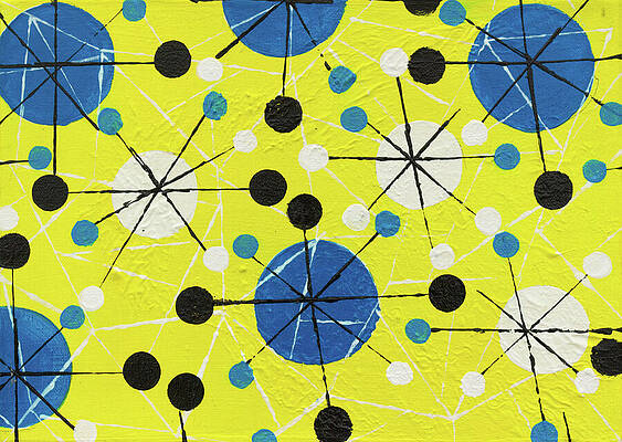 Wall Art featuring the painting Sputnik Retro Abstract #1 by Seeables Visual Arts