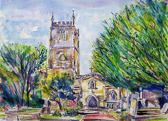 Charming Church with Tower Wall Art