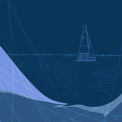 Wall Art featuring the digital art Starboard II by Gina Harrison