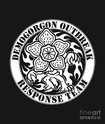 Wall Art featuring the digital art Stranger Things Demogorgon Outbreak Response Team #1 by Kirania Finest