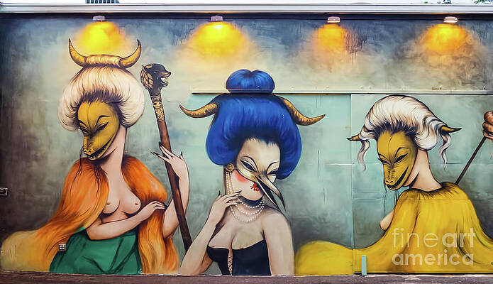 Graffito Wall Art featuring the digital art Street Art #21 - Wynwood Walls by Antonios Valamontes