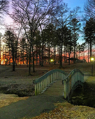 Color Photograph - Sunrise Bridge #1 by Greg Lane