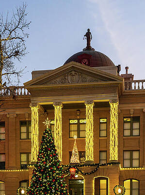 Festive Courthouse at Dusk Photograph