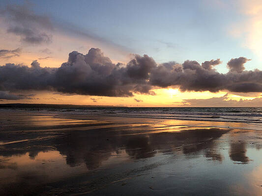 Serene Wall Art featuring the photograph Sunset Serenity On Bali's Coastal Horizon #1 by Travel Essayist