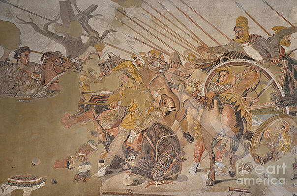 Greece Wall Art featuring the digital art The Alexander Mosaic #1 by Antonios Valamontes