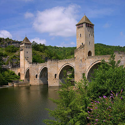 Colour Photograph - The Historic Pont Valentre Fortified Bridge #1 by Seeables Visual Arts