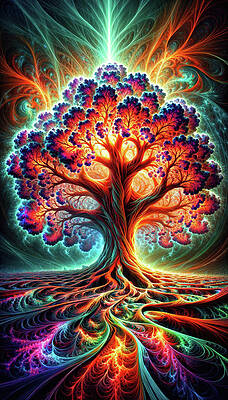 Digital Art - The Incandescent Arboretum #2 by Bill and Linda Tiepelman