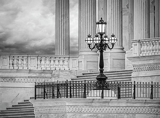 Monochromatic Photograph - The US Capitol Bw #1 by Susan Candelario