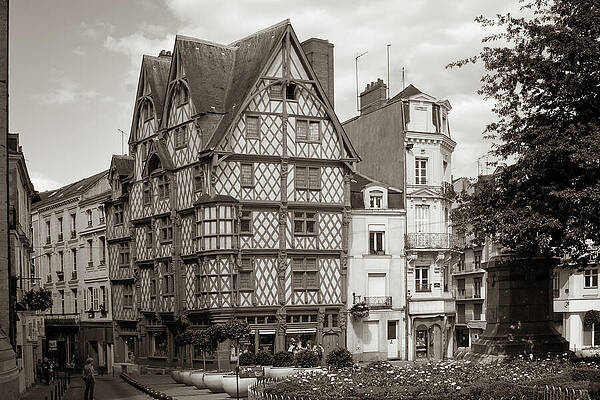 Historic Tudor Architecture in Cityscape Photograph