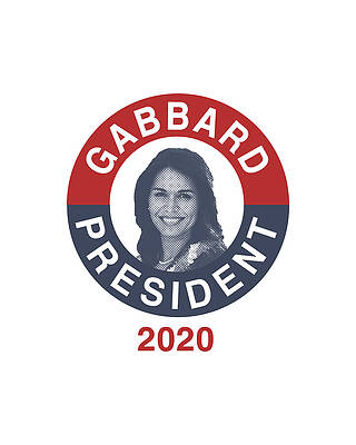 Blue Wall Art featuring the digital art Tulsi Gabbard For President 2020 #1 by Flippin Sweet Gear
