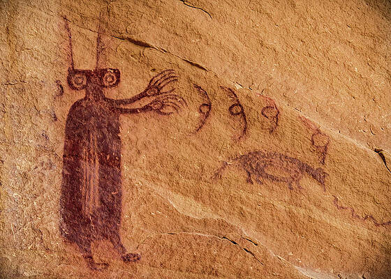 Canyon Photograph - Unexpected Panel Anthropomorph, Utah #1 by Abbie Warnock