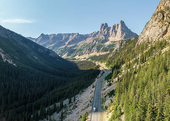 Scenic Highway through Majestic Mountains Wall Art
