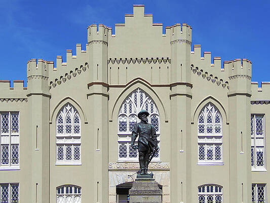 Wall Art featuring the photograph VMI - Barracks, Jackson Arch #1 by Deb Beausoleil